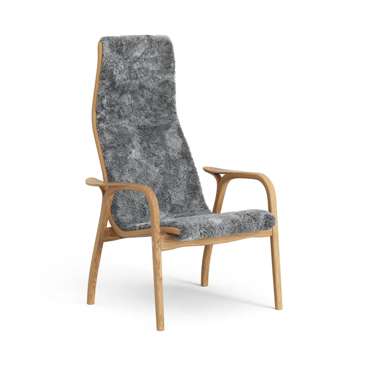 Poltrona Lamino in rovere oliato/pelle di pecora - Scandinavian Grey (grigio) - Swedese