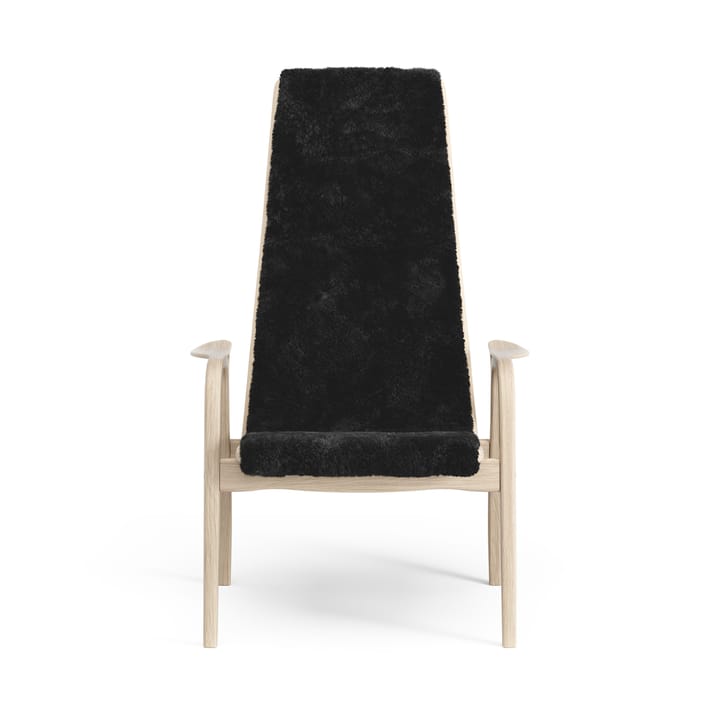 Poltrona Lamino in rovere pigmentato bianco/pelle di pecora, Black (nero) Swedese