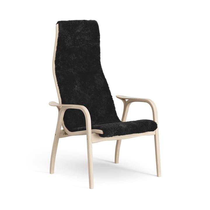 Poltrona Lamino in rovere pigmentato bianco/pelle di pecora - Black (nero) - Swedese