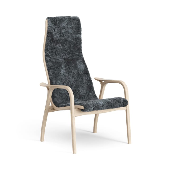 Poltrona Lamino in rovere pigmentato bianco/pelle di pecora - Charcoal (grigio scuro) - Swedese