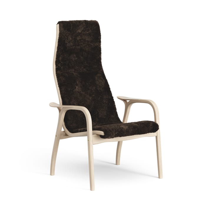 Poltrona Lamino in rovere pigmentato bianco/pelle di pecora - Espresso (marrone) - Swedese