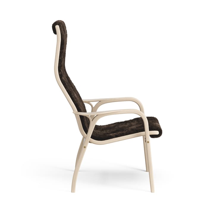 Poltrona Lamino in rovere pigmentato bianco/pelle di pecora, Espresso (marrone) Swedese