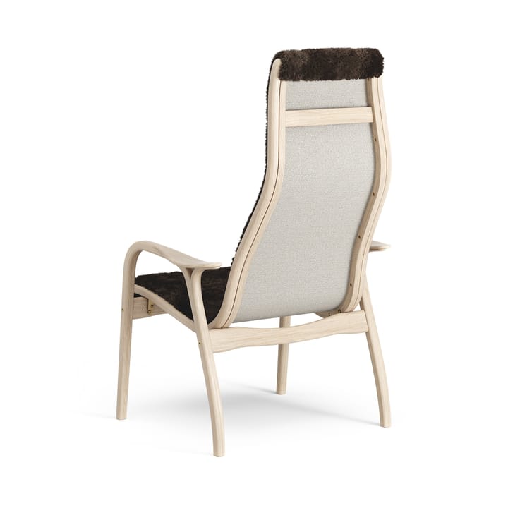 Poltrona Lamino in rovere pigmentato bianco/pelle di pecora, Espresso (marrone) Swedese