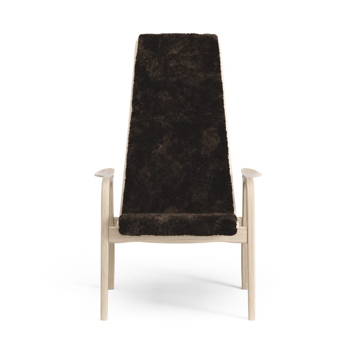 Poltrona Lamino in rovere pigmentato bianco/pelle di pecora, Espresso (marrone) Swedese