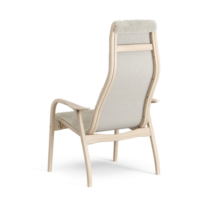 Poltrona Lamino in rovere pigmentato bianco/pelle di pecora, Moonlight (beige) Swedese