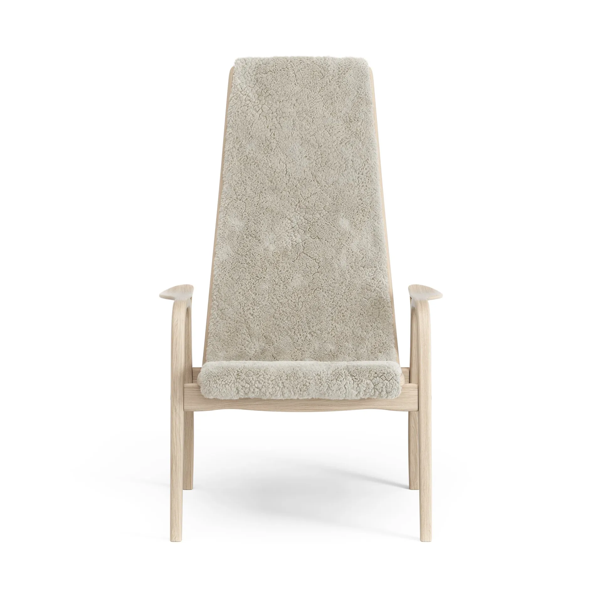 Poltrona Lamino in rovere pigmentato bianco/pelle di pecora, Moonlight (beige) Swedese