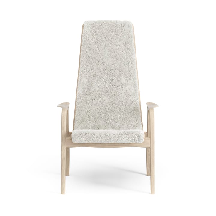 Poltrona Lamino in rovere pigmentato bianco/pelle di pecora, Off-white (bianco) Swedese