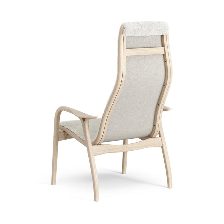 Poltrona Lamino in rovere pigmentato bianco/pelle di pecora, Off-white (bianco) Swedese