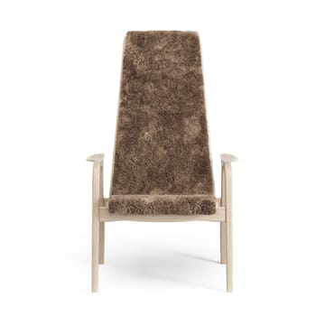 Poltrona Lamino in rovere pigmentato bianco/pelle di pecora - Sahara (marrone nougat) - Swedese