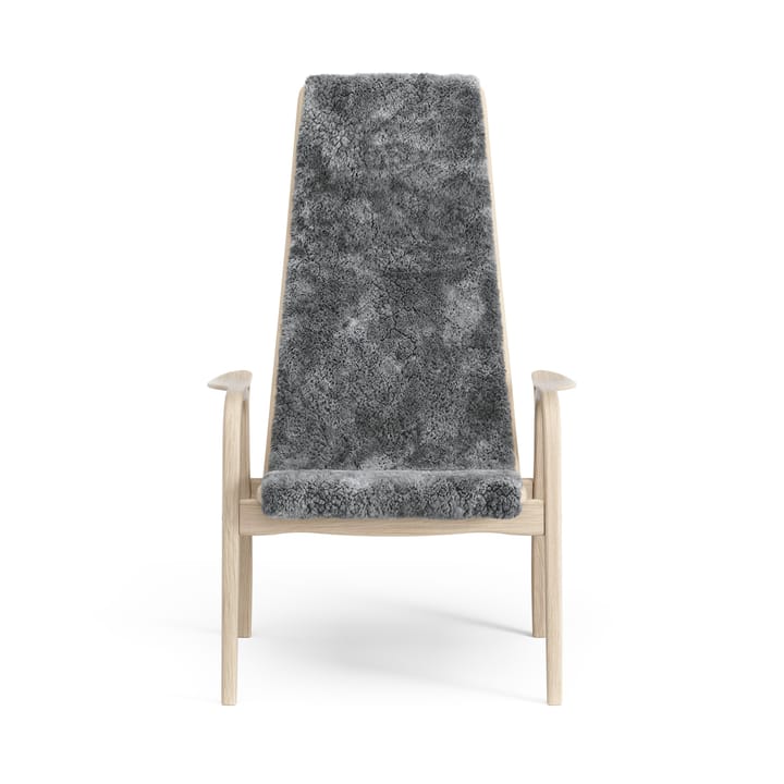 Poltrona Lamino in rovere pigmentato bianco/pelle di pecora, Scandinavian grey (grigio) Swedese