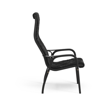 Poltrona Lamino - pelle di pecora nera, faggio tinto nero - Swedese