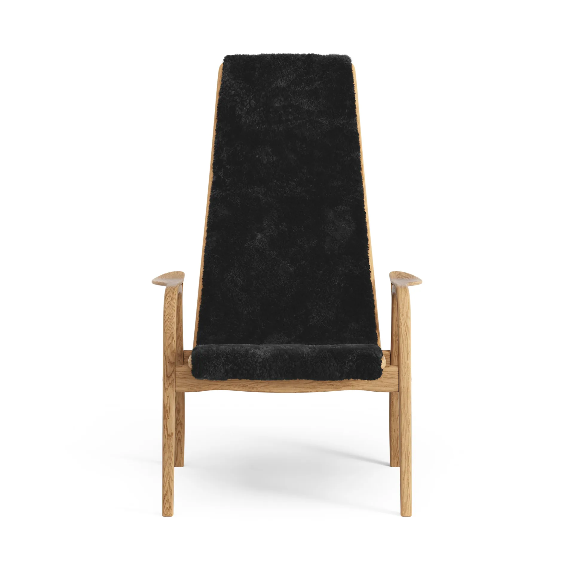 Poltrona Lamino rovere oliato/pelle di pecora, Black (nero) Swedese