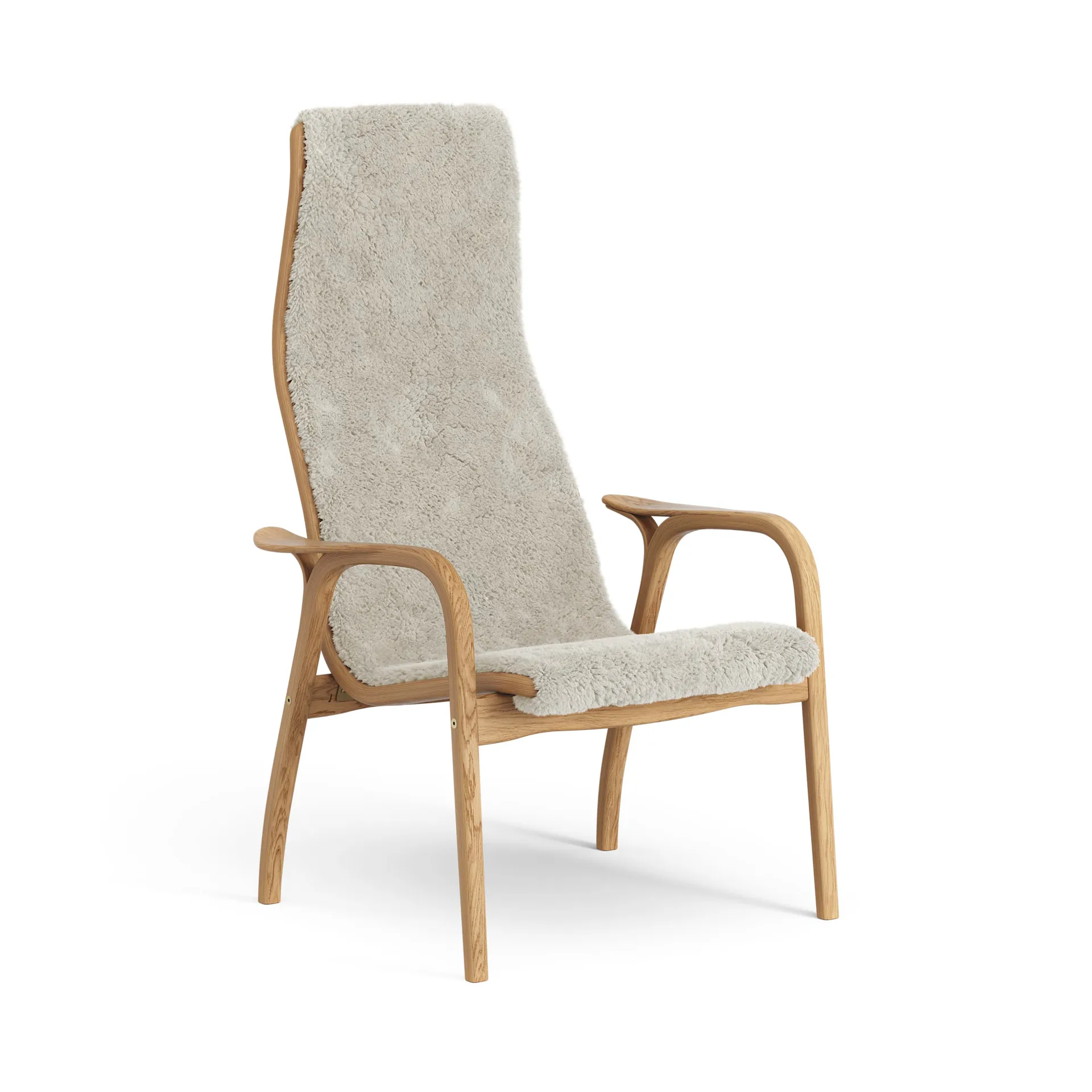 Poltrona Lamino rovere oliato/pelle di pecora, Moonlight (beige) Swedese