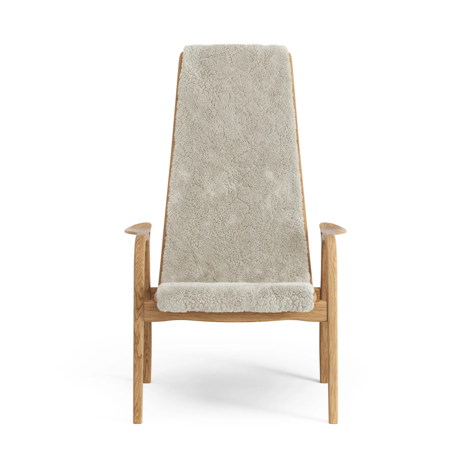 Poltrona Lamino rovere oliato/pelle di pecora, Moonlight (beige) Swedese