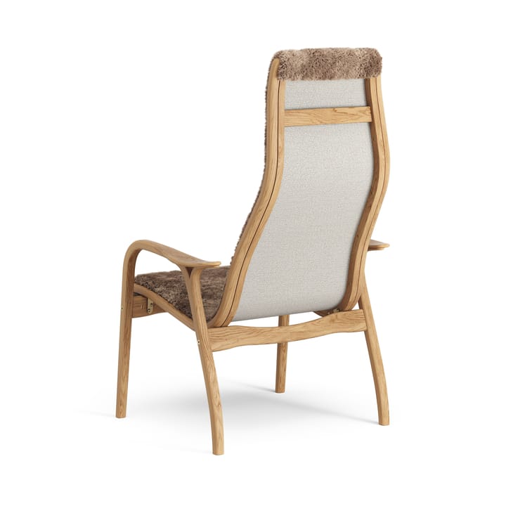 Poltrona Lamino rovere oliato/pelle di pecora, Sahara (marrone nougat) Swedese