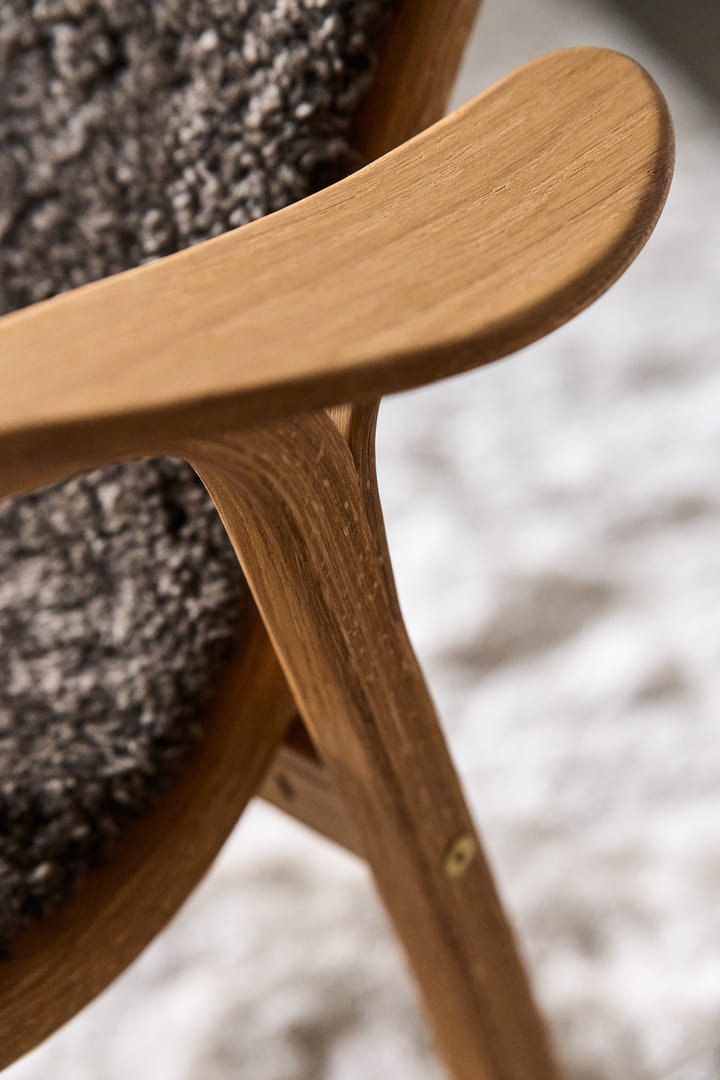 Poltrona Lamino rovere oliato/pelle di pecora, Sahara (marrone nougat) Swedese