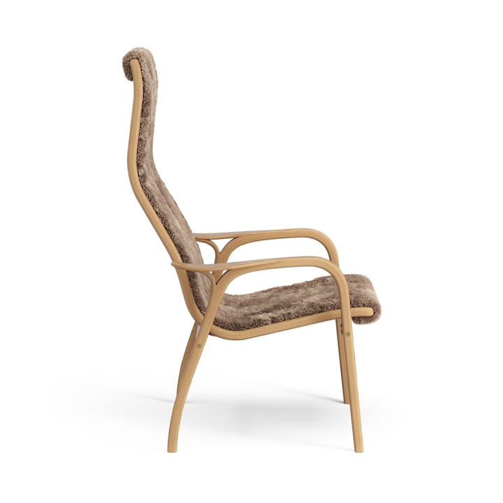 Poltrona Lamino rovere oliato/pelle di pecora, Sahara (marrone nougat) Swedese