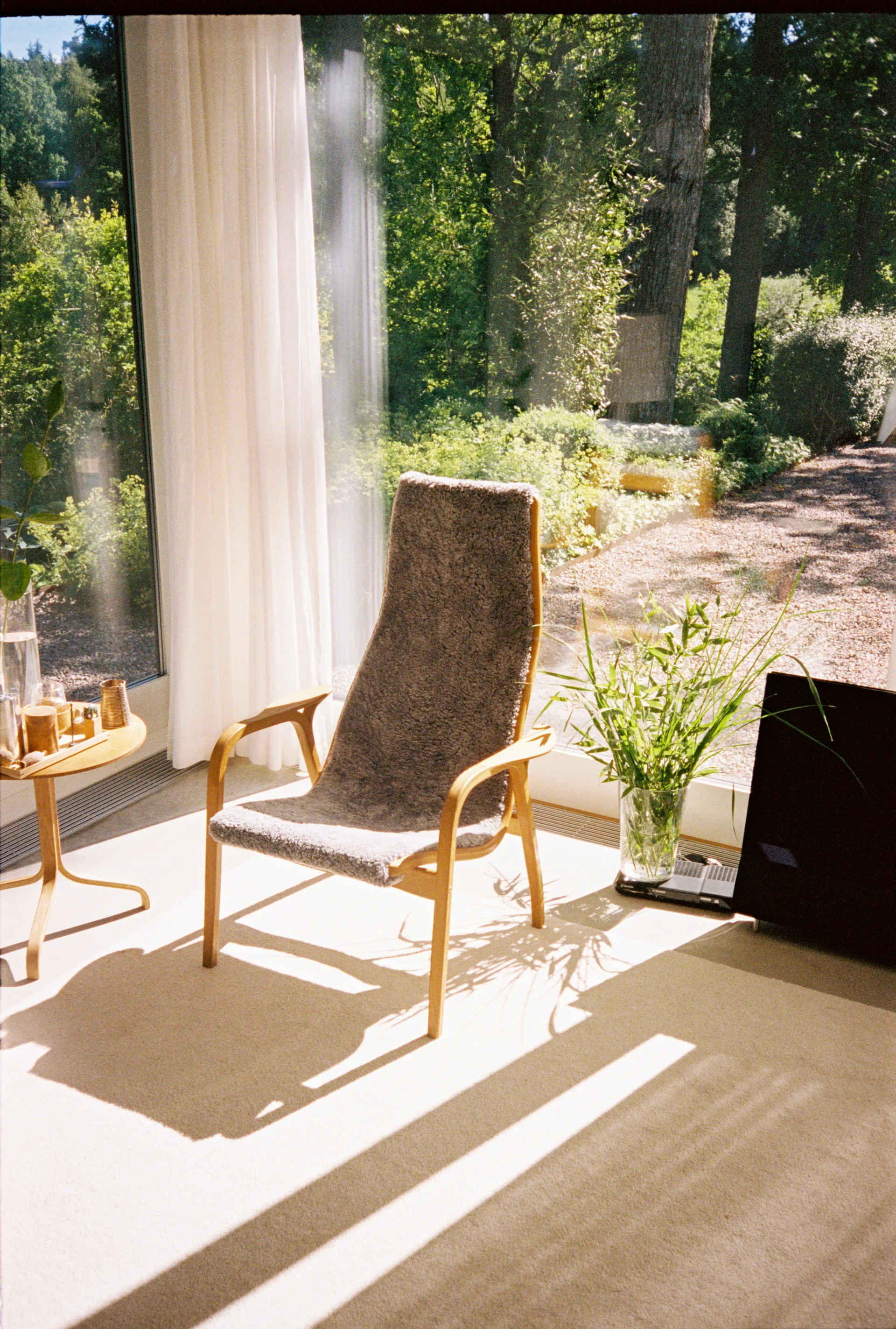 Poltrona Lamino rovere oliato/pelle di pecora, Scandinavian grey (grigio) Swedese