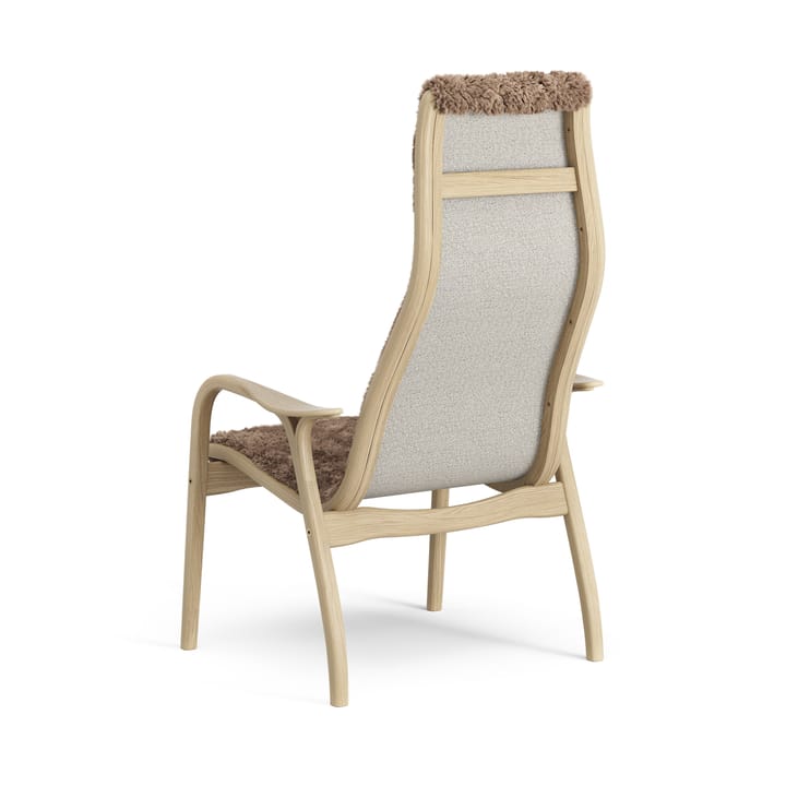 Poltrona per bambini Lamini laccata rovere/pelle di pecora, Sahara (marrone nougat) Swedese