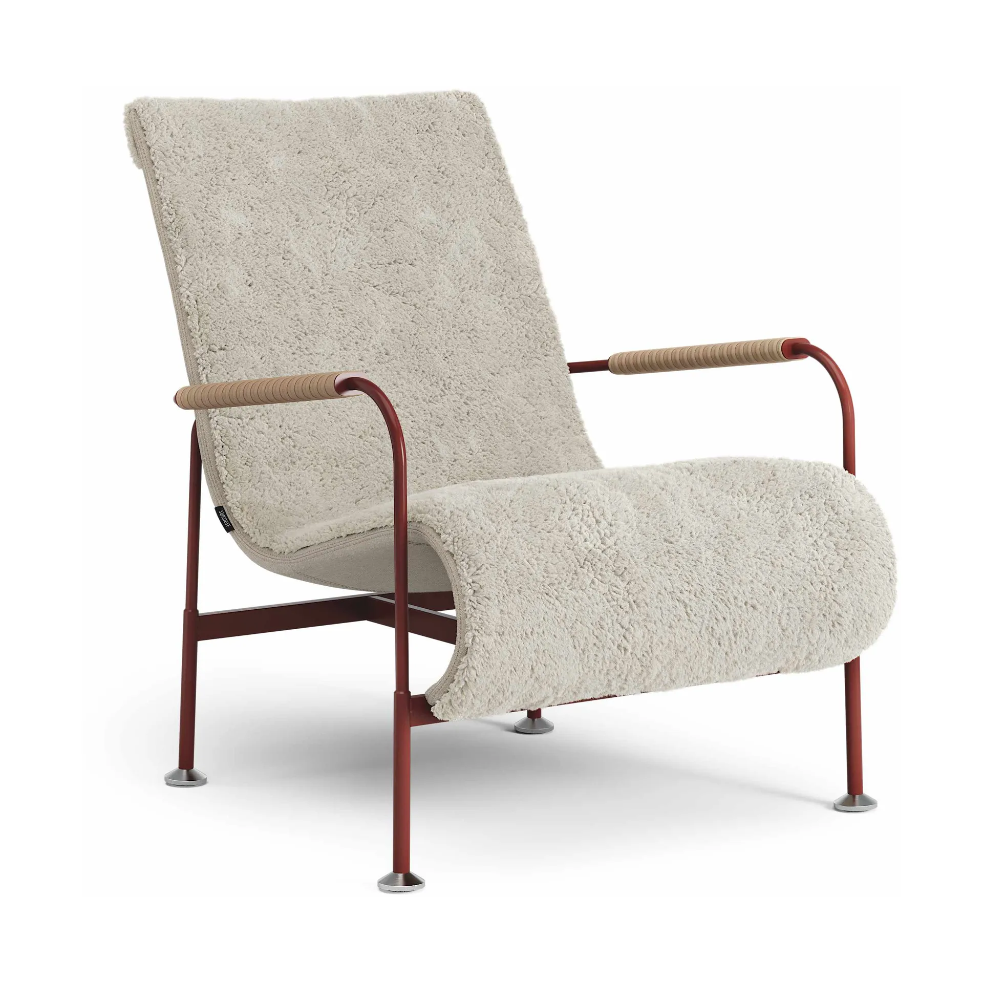 Poltrona Serpentine, Pelle di pecora Moonlight-rosso-tärnsjö Nature Swedese