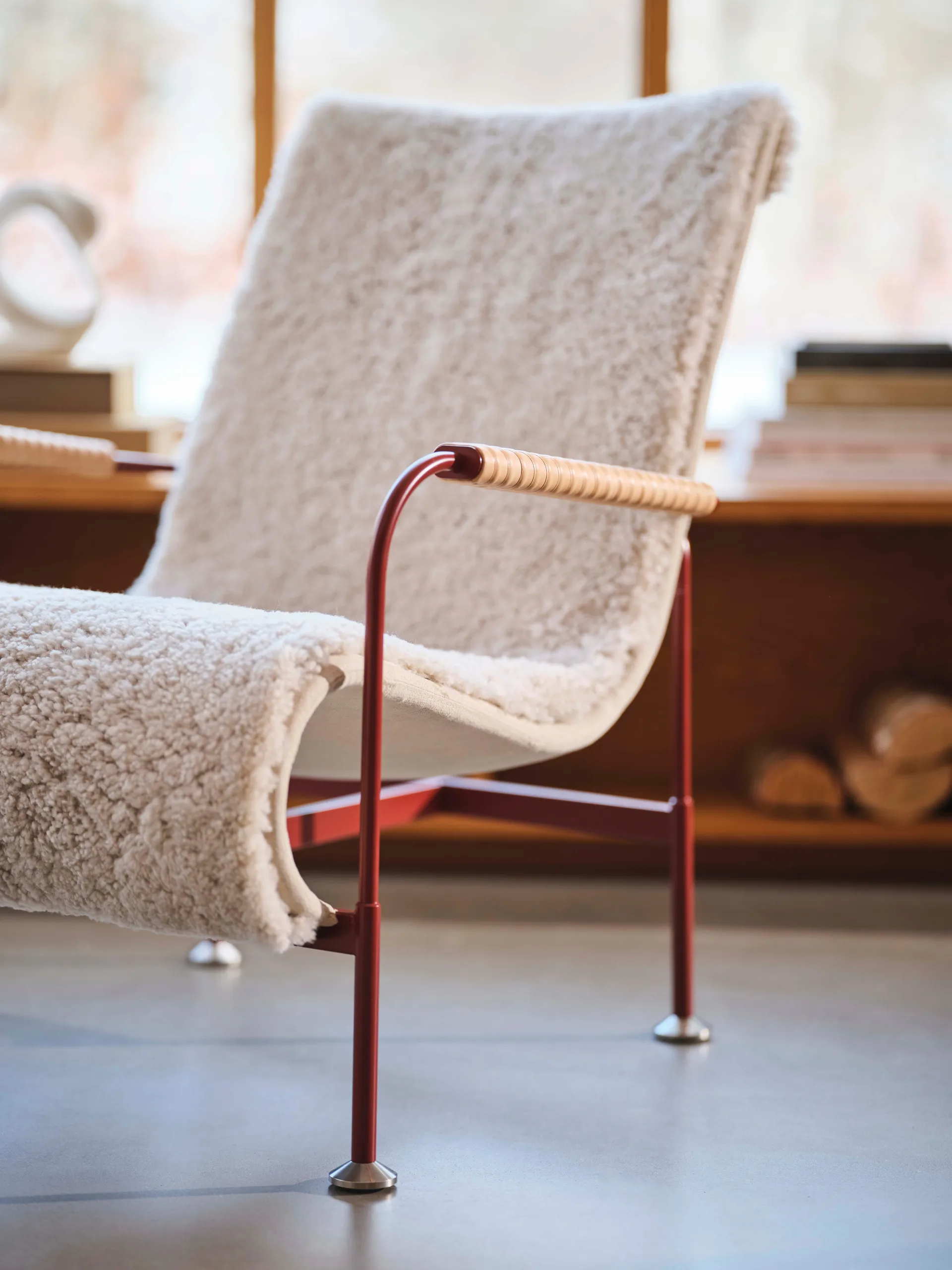 Poltrona Serpentine, Tessuto Romo Linara Rye-cromo Swedese