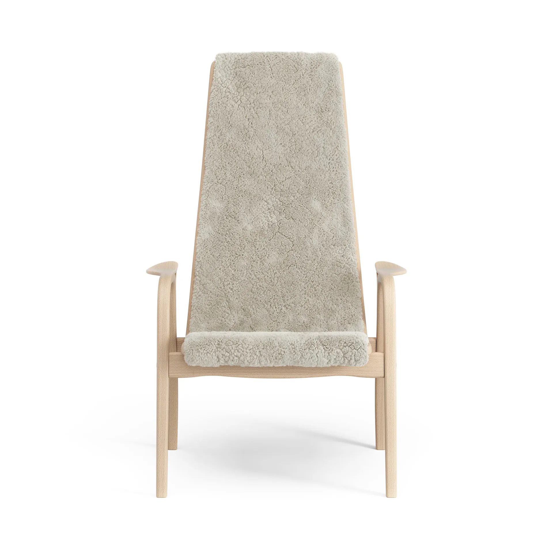 Poltroncina Lamino laccata faggio/pelle di pecora, Moonlight (beige) Swedese