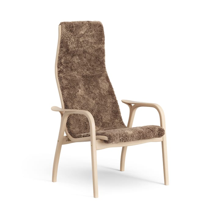 Poltroncina Lamino laccata faggio/pelle di pecora - Sahara (marrone nougat) - Swedese