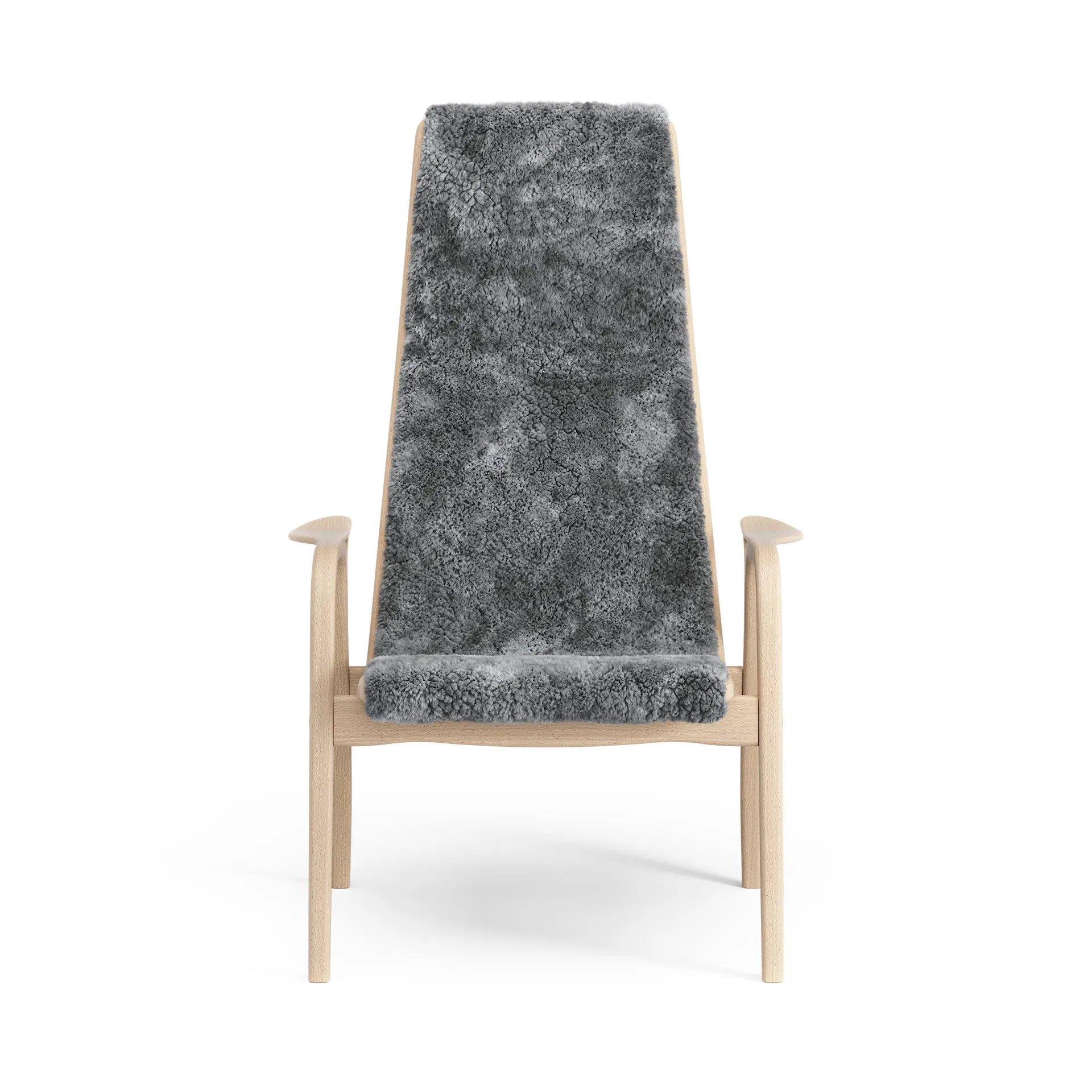 Poltroncina Lamino laccata faggio/pelle di pecora, Scandinavian grey (grigio) Swedese