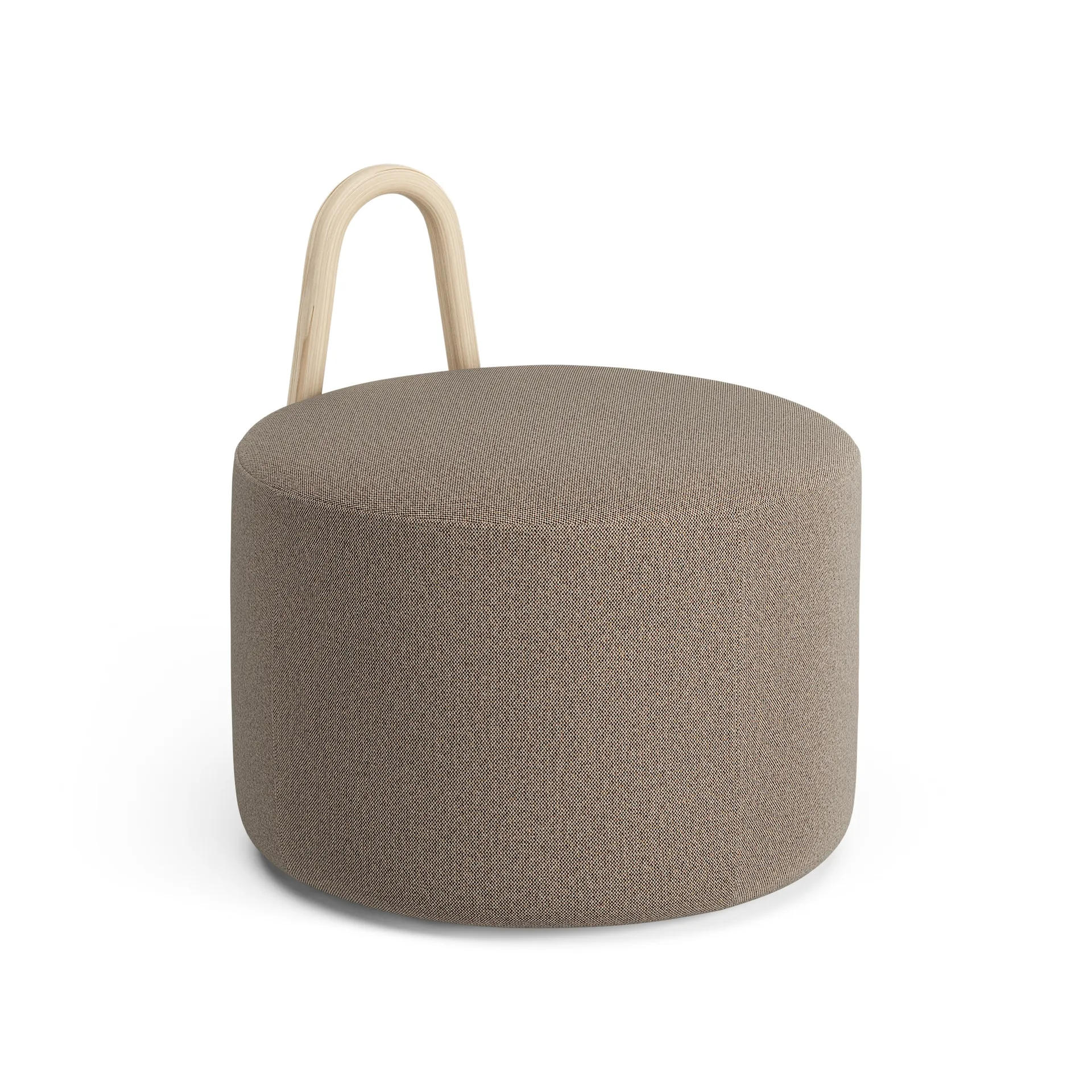 Pouf bosso medio laccato naturale con ruote Amstelle, Main Line Flax 23 Swedese
