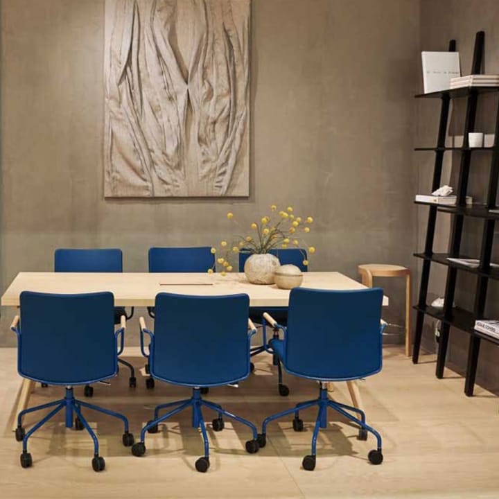 Sedia da ufficio regolabile Stella, Pelle Elmosoft 99999 marrone, marrone, cromo, non reclinabile Swedese