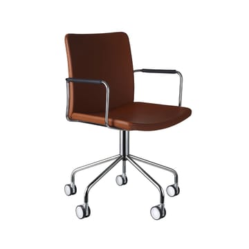 Sedia da ufficio Stella con braccioli - Elmosoft 33004 marrone-cromato - Swedese