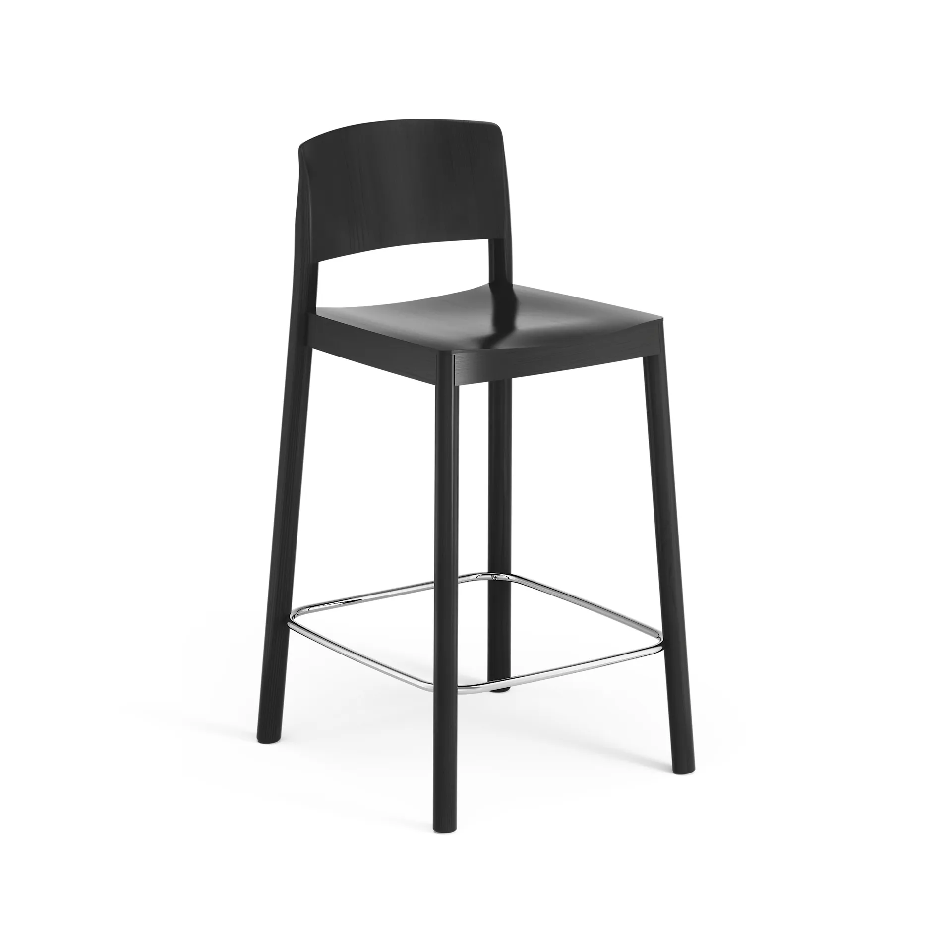 Sgabello da bar Grace 63 cm, Frassino nero smaltato Swedese