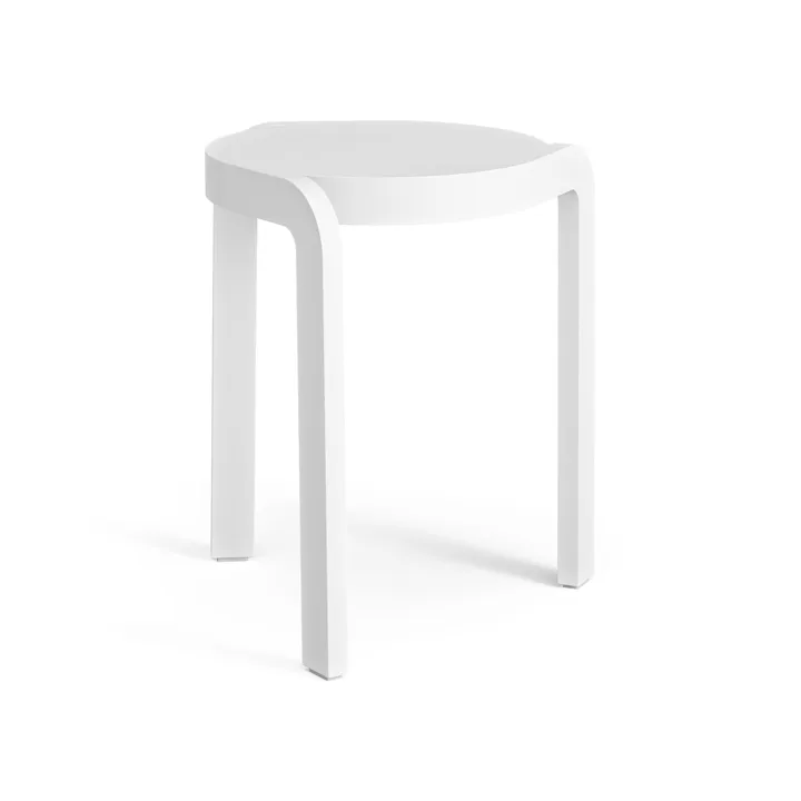 Spin sgabello rotondo H44 cm - Frassino bianco smaltato, Ø32x44 cm - Swedese