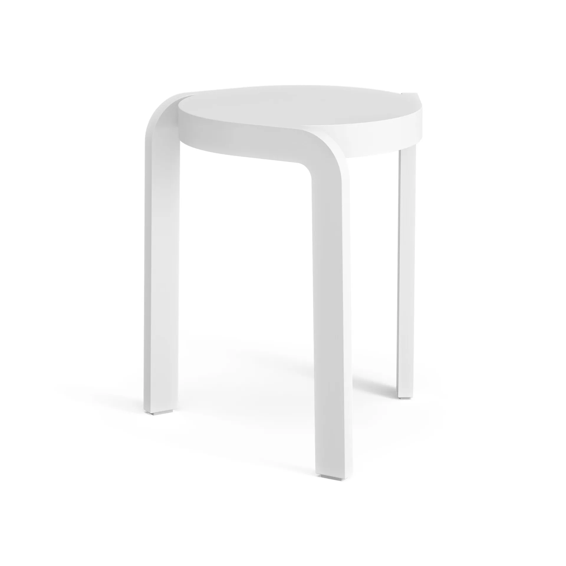 Spin sgabello rotondo H44 cm, Frassino bianco smaltato, Ø32x44 cm Swedese