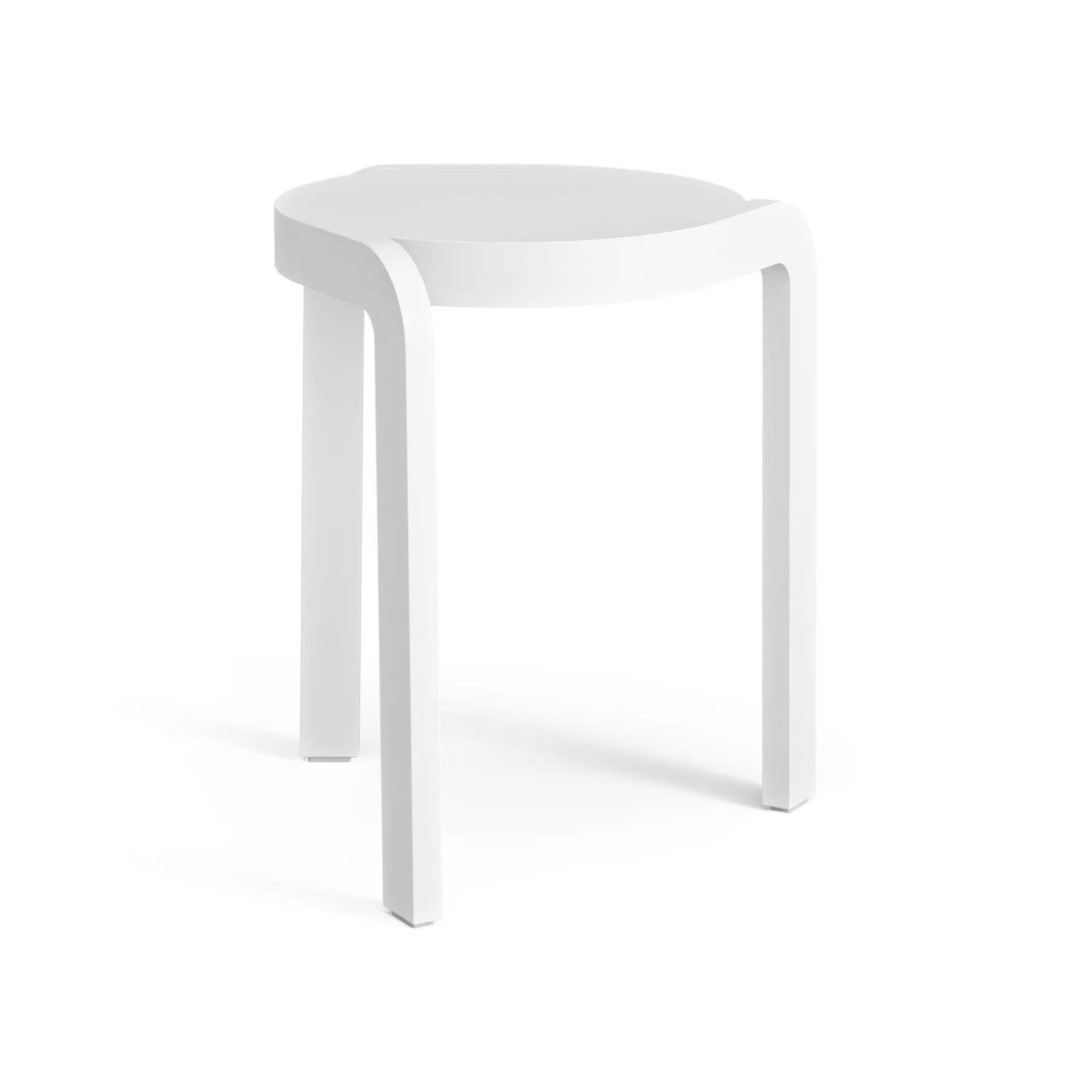 Spin sgabello rotondo H44 cm, Frassino bianco smaltato, Ø32x44 cm Swedese