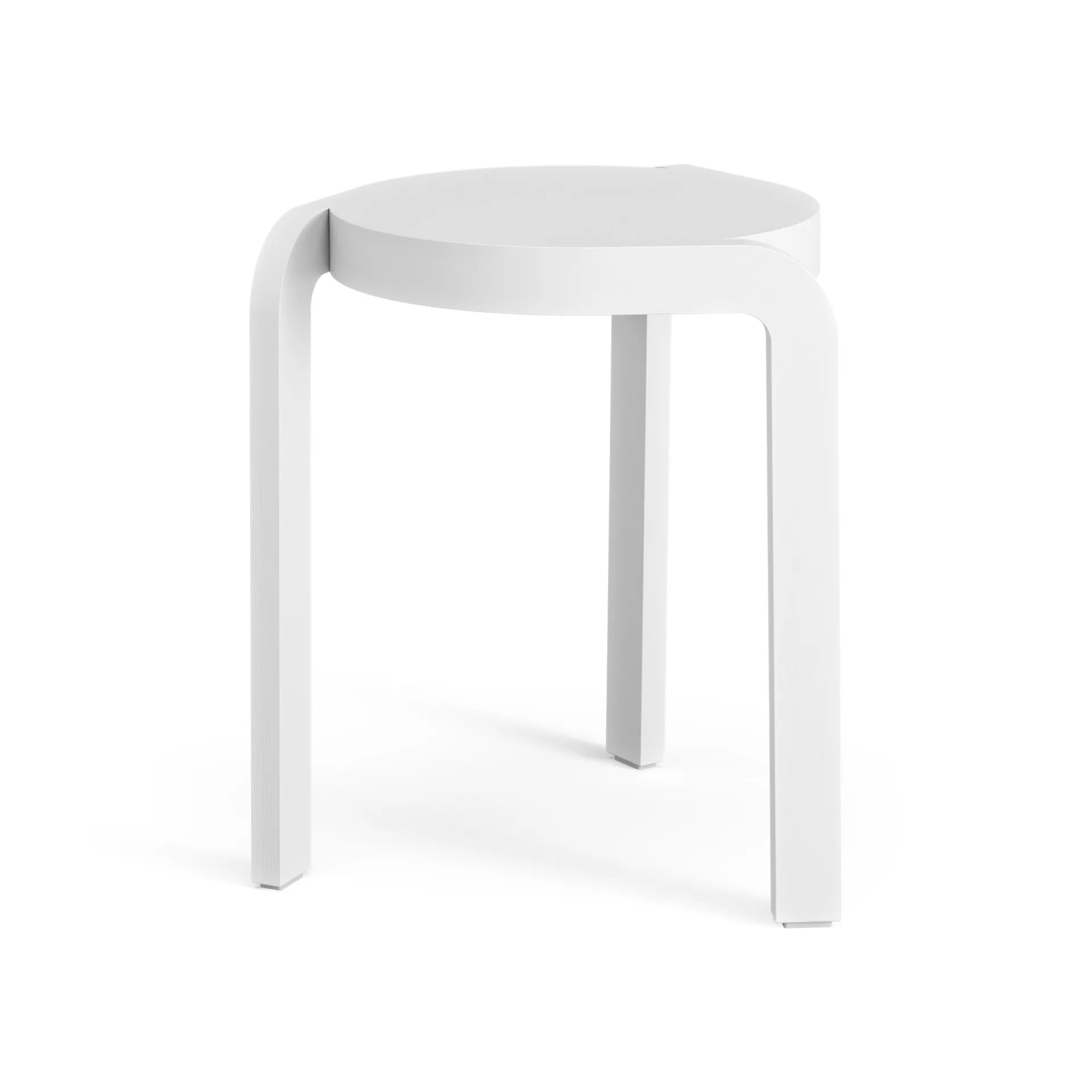 Spin sgabello rotondo H44 cm, Frassino bianco smaltato, Ø32x44 cm Swedese