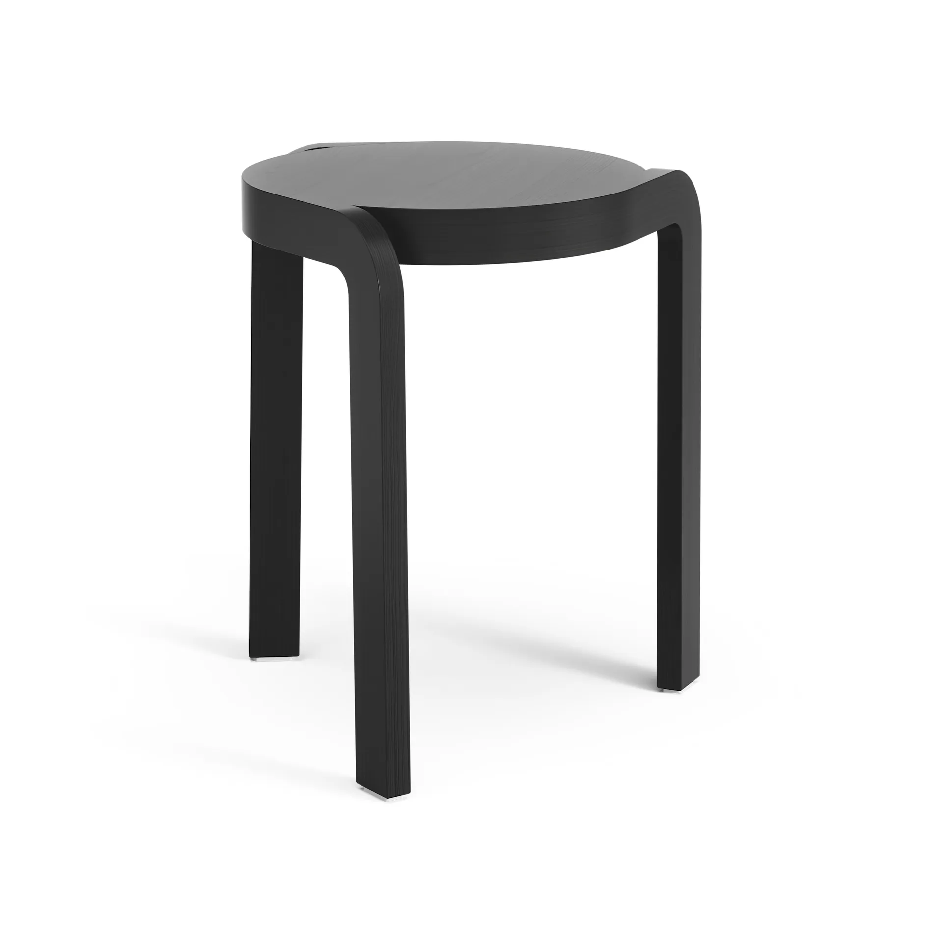 Spin sgabello rotondo H44 cm, Frassino nero smaltato, Ø32x44 cm Swedese