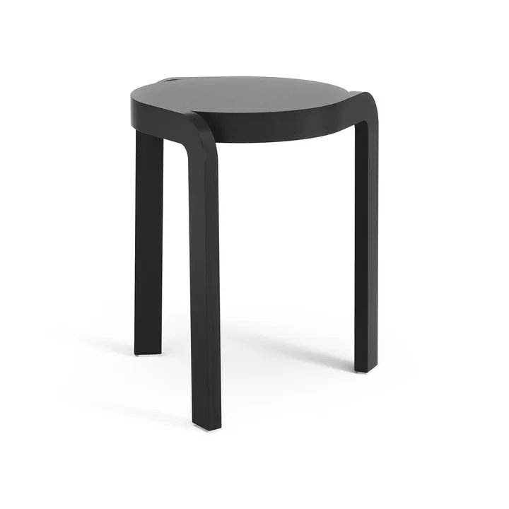 Spin sgabello rotondo H44 cm - Frassino nero smaltato, Ø32x44 cm - Swedese
