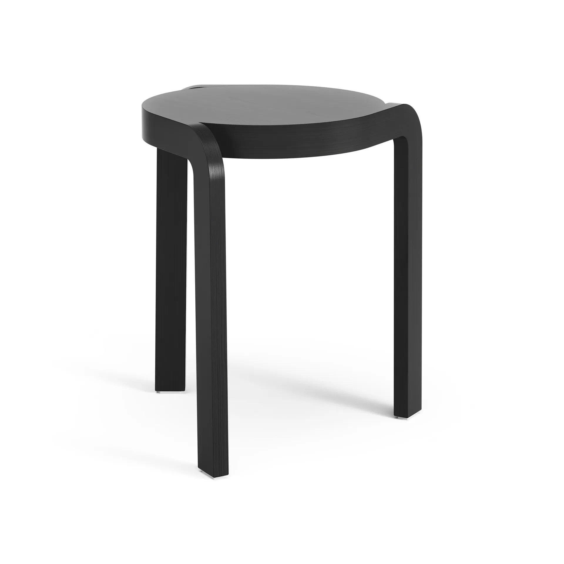 Spin sgabello rotondo H44 cm, Frassino nero smaltato, Ø32x44 cm Swedese