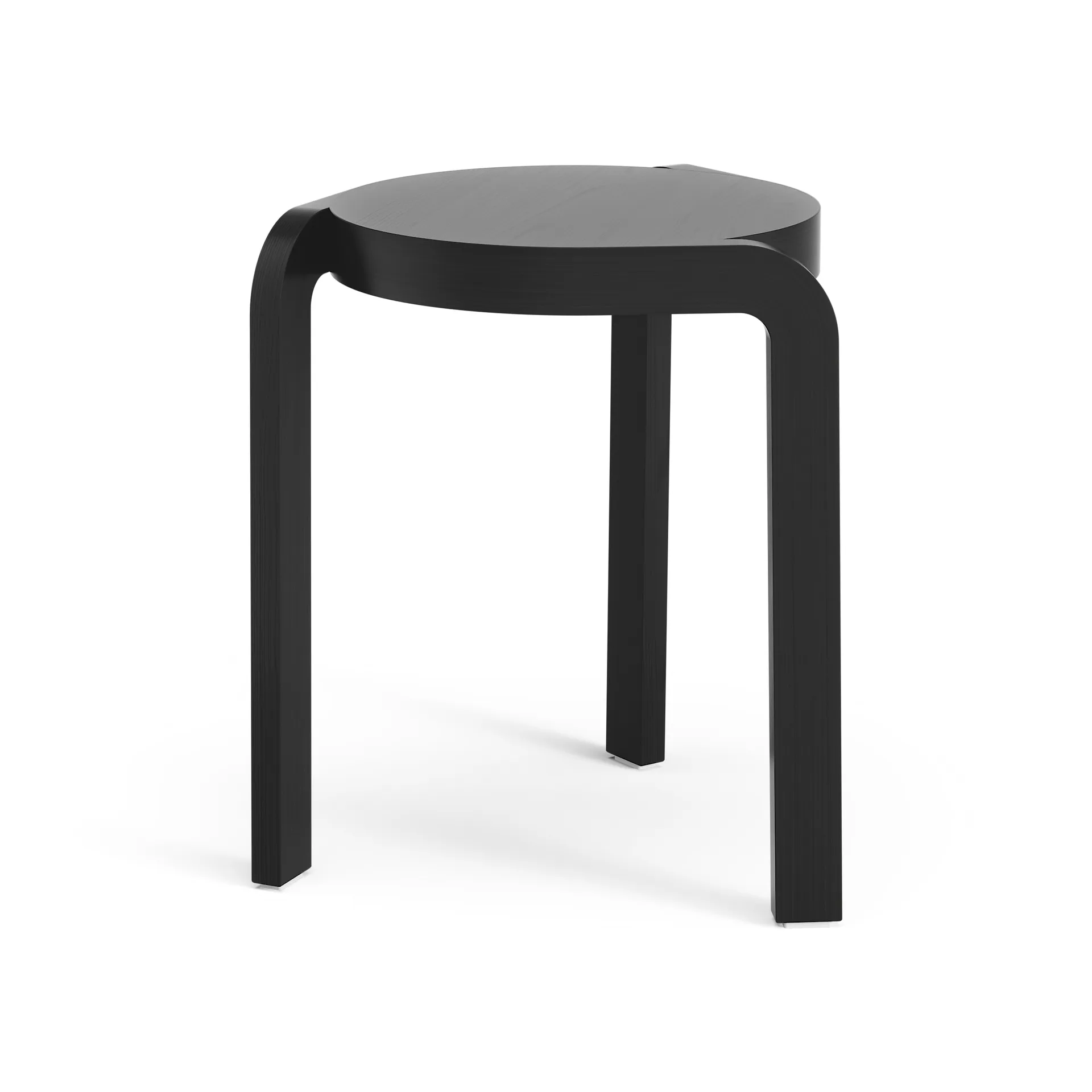 Spin sgabello rotondo H44 cm, Frassino nero smaltato, Ø32x44 cm Swedese