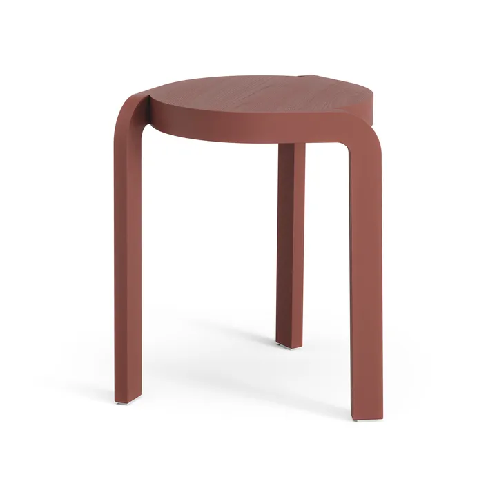 Spin sgabello rotondo H44 cm - Frassino-rosso inglese, Ø32x44 cm - Swedese