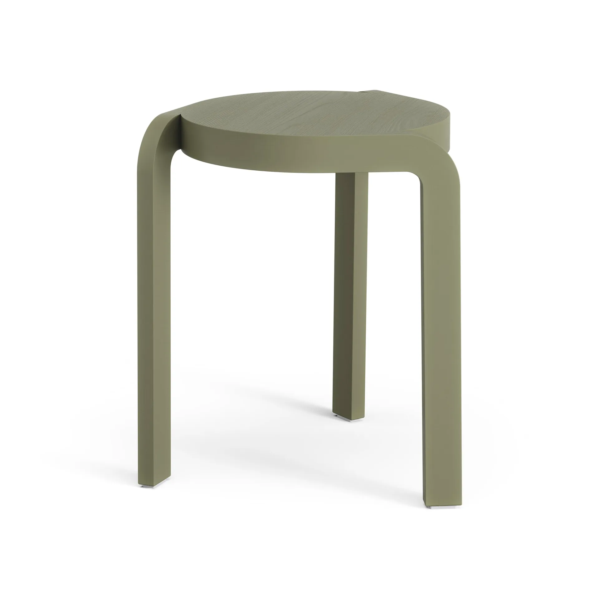 Spin sgabello rotondo H44 cm, Frassino-verde muschio, Ø32x44 cm Swedese