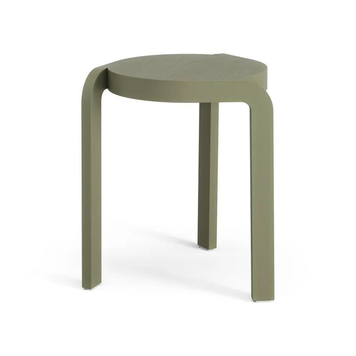 Spin sgabello rotondo H44 cm - Frassino-verde muschio, Ø32x44 cm - Swedese