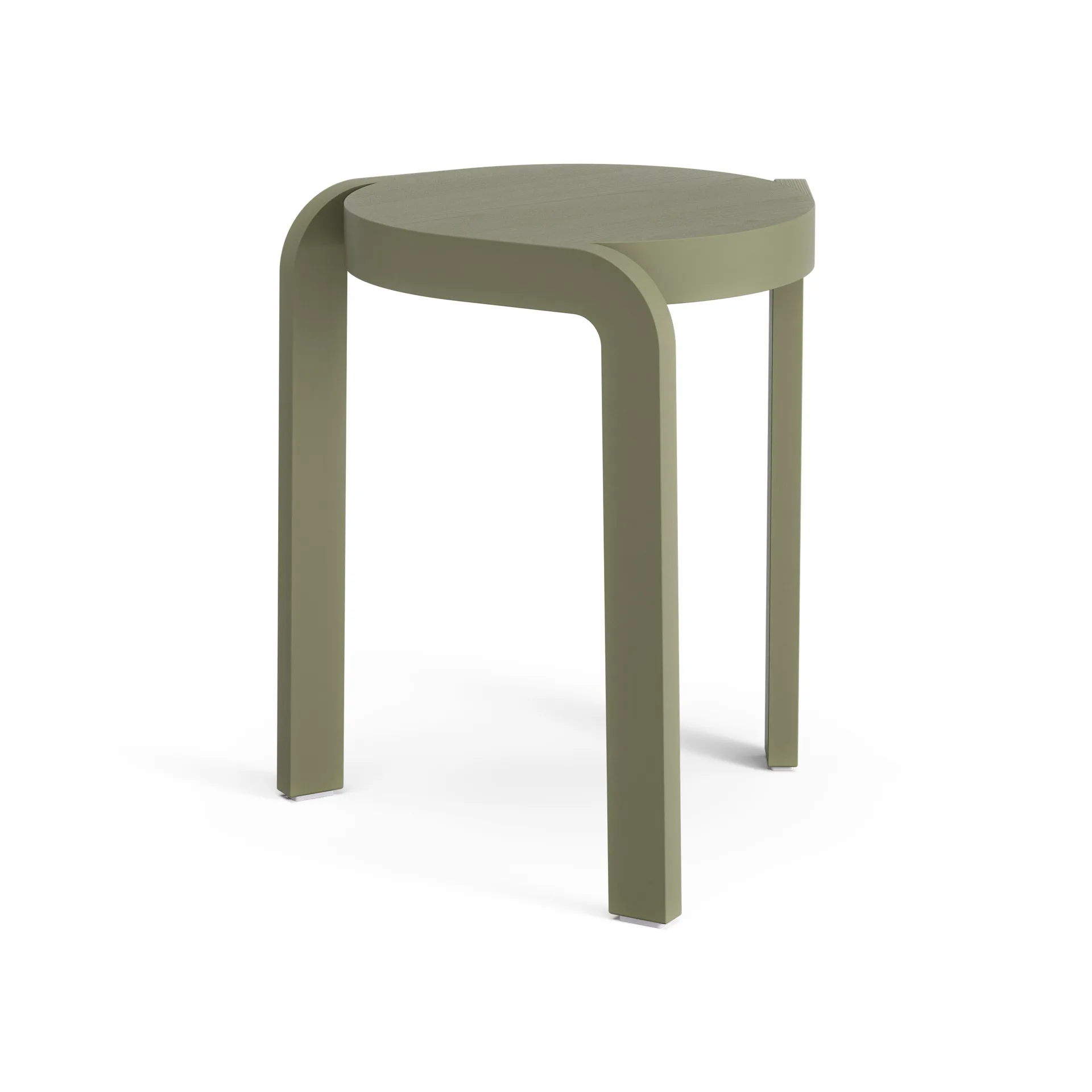 Spin sgabello rotondo H44 cm, Frassino-verde muschio, Ø32x44 cm Swedese