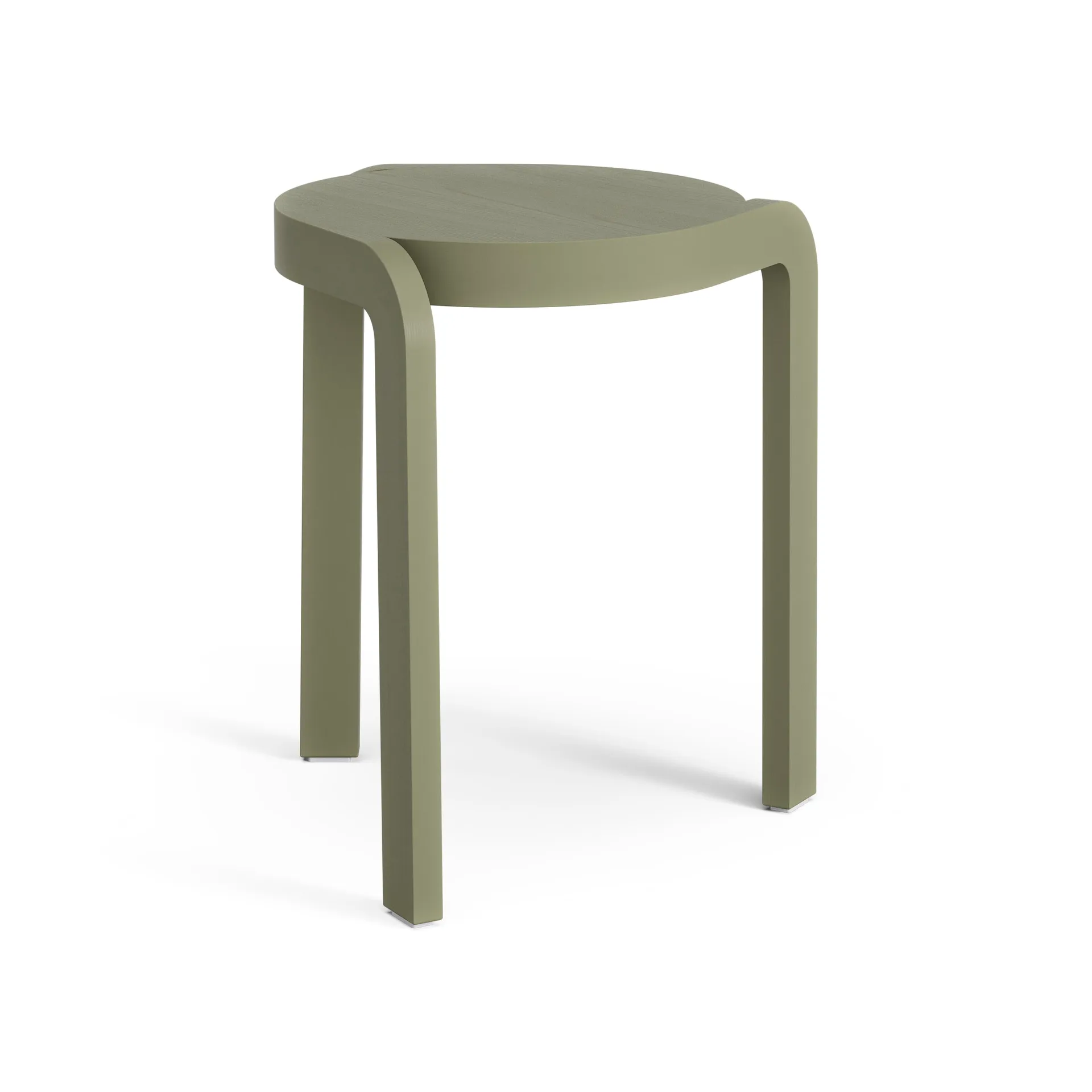 Spin sgabello rotondo H44 cm, Frassino-verde muschio, Ø32x44 cm Swedese