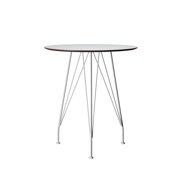 Tavolino da caffè Desirée - Laminato bianco, ø110cm, struttura di base laccata bianca - Swedese