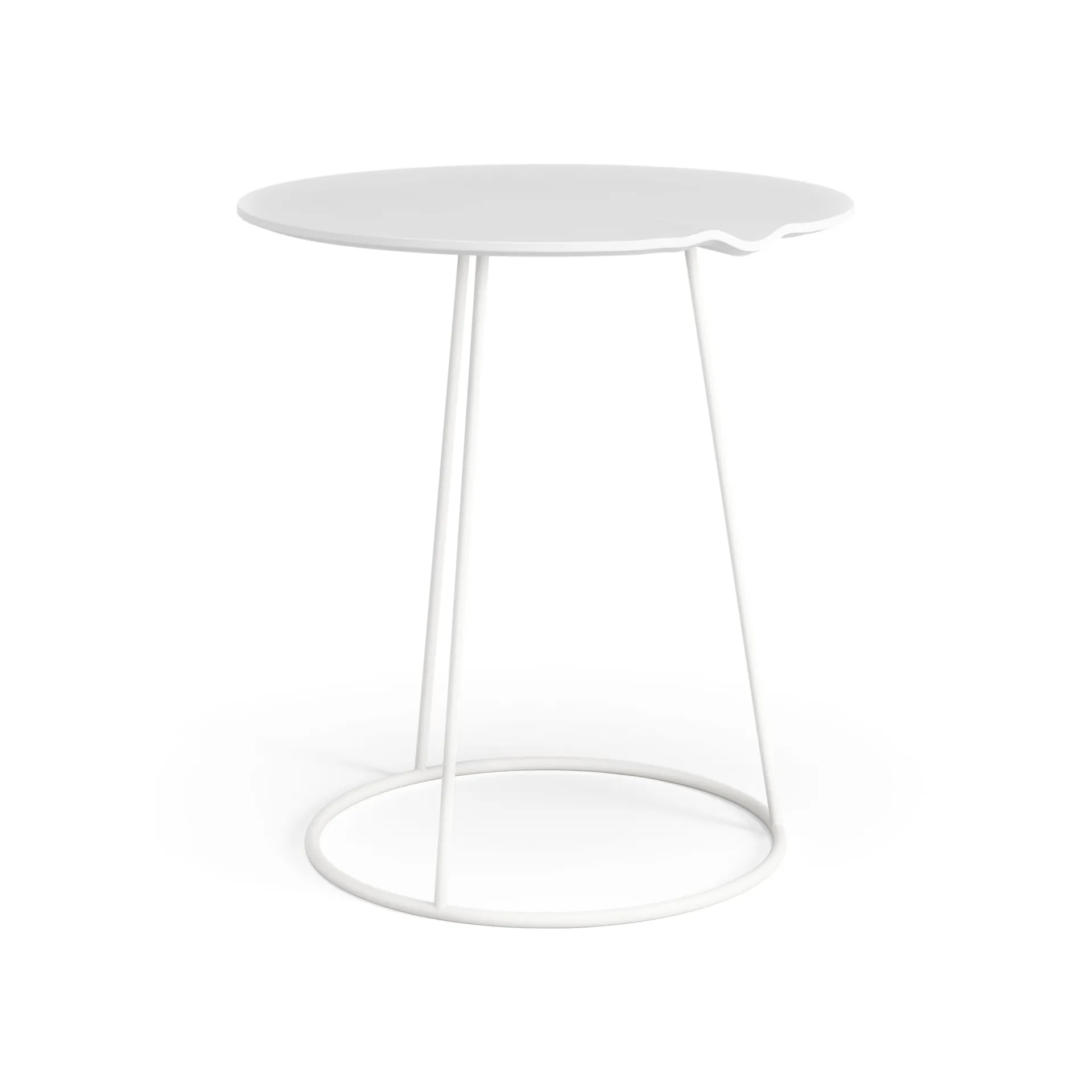 Tavolo Breeze con onda Ø 46 cm, Bianco Swedese