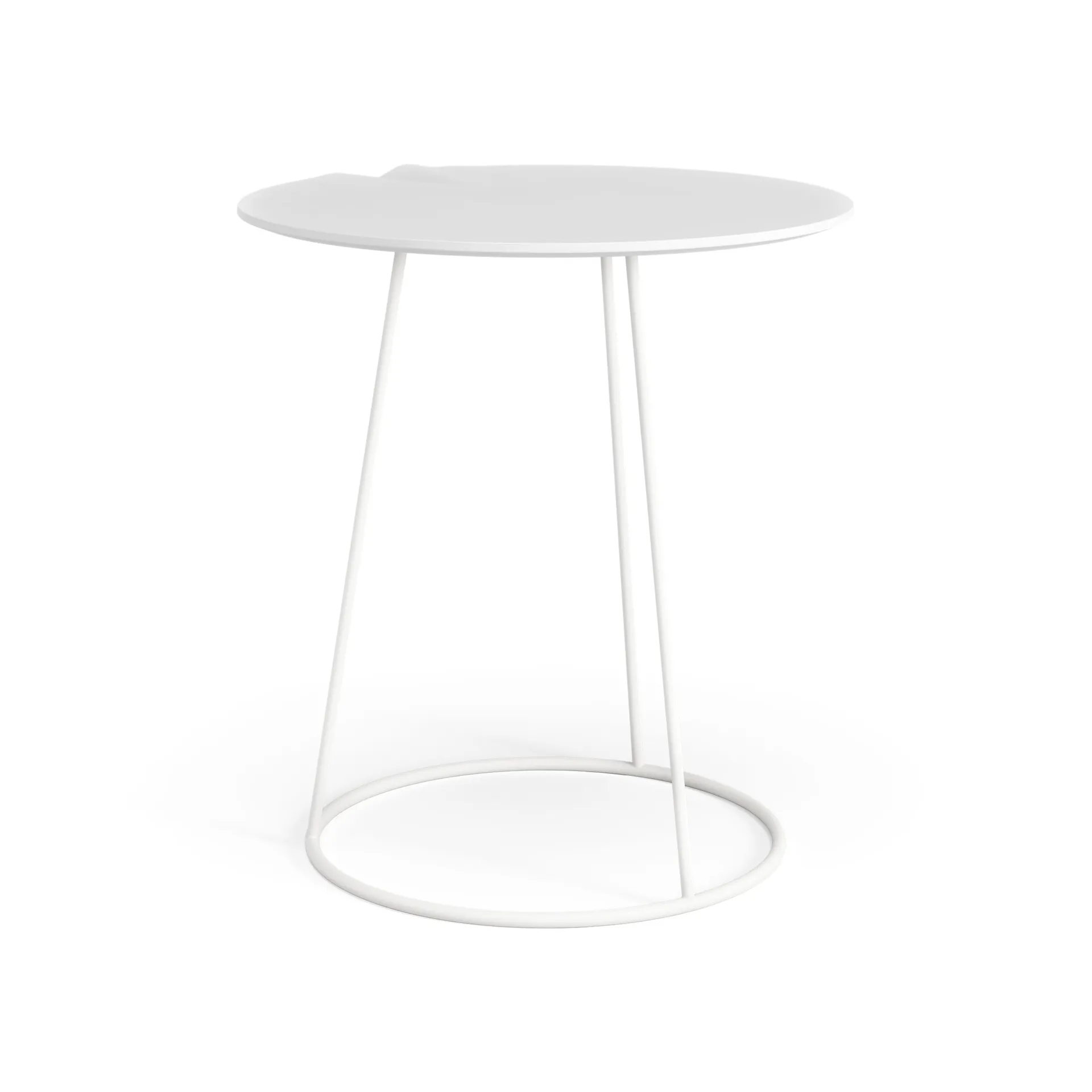 Tavolo Breeze con onda Ø 46 cm, Bianco Swedese