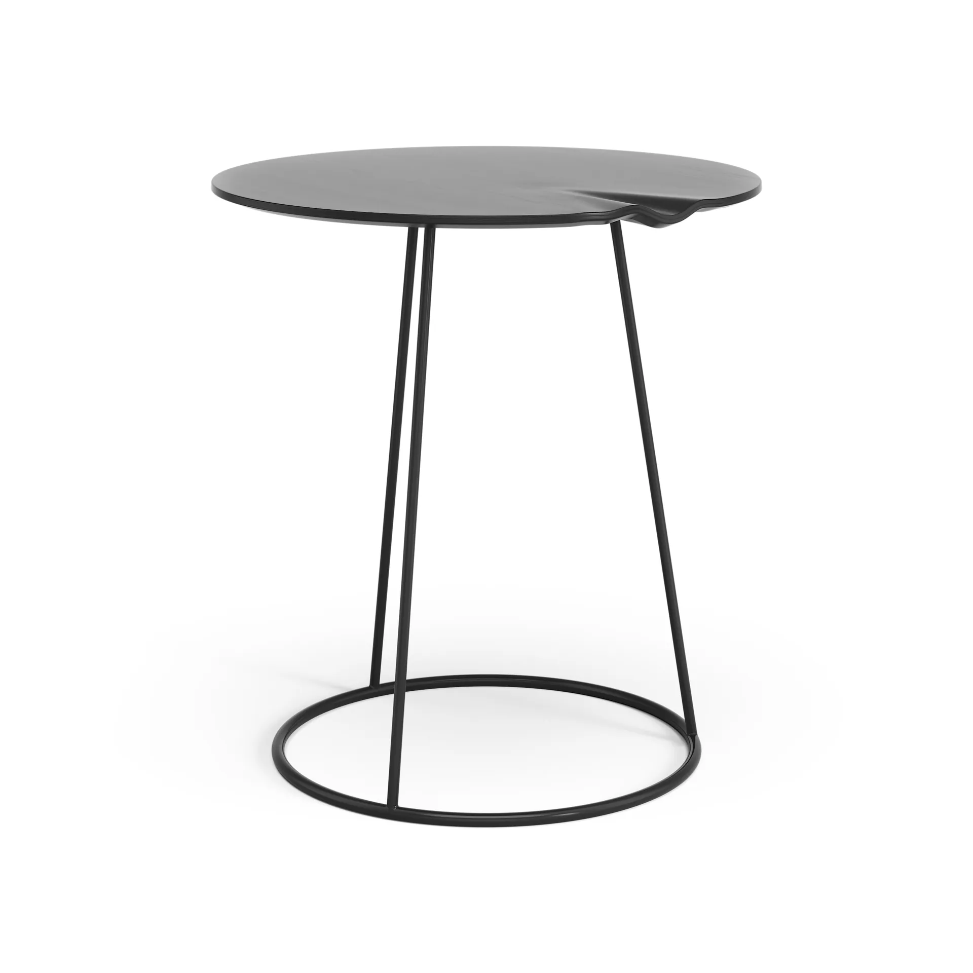 Tavolo Breeze con onda Ø 46 cm, Nero Swedese