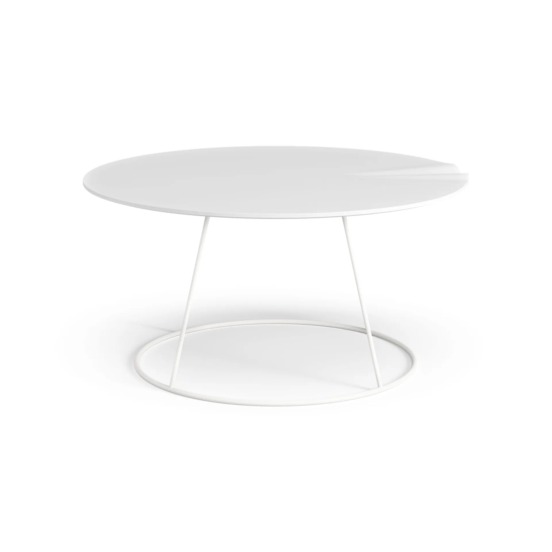 Tavolo Breeze con onda Ø 80 cm, Bianco Swedese